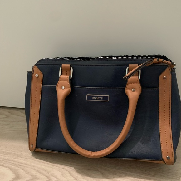 Rosetti Classic Blue and Brown Satchel - Picture 1 of 6
